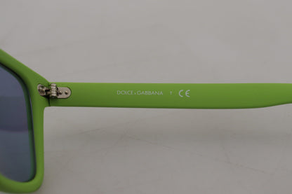 Dolce &amp; Gabbana DG6095 Acid Sonnenbrille mit Vollrandrahmen aus grünem Gummi