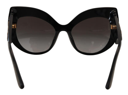 Dolce &amp; Gabbana – Polarisierte Sonnenbrille DG4326 mit Schmetterlingsmotiv und schwarzen Goldpailletten