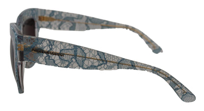 Dolce &amp; Gabbana DG4231 Sonnenbrille mit Schmetterlingsdesign aus Acetat mit blauer Spitze und Kristallen