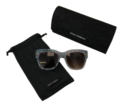Dolce &amp; Gabbana DG4231 Sonnenbrille mit Schmetterlingsdesign aus Acetat mit blauer Spitze und Kristallen