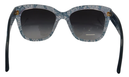 Dolce &amp; Gabbana DG4226 Sonnenbrille aus blauem Acetat mit rechteckiger Spitze