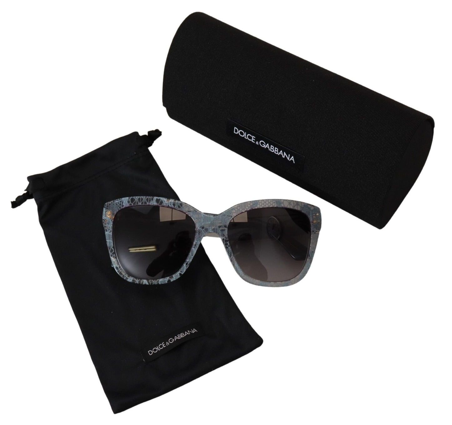 Dolce &amp; Gabbana DG4226 Sonnenbrille aus blauem Acetat mit rechteckiger Spitze