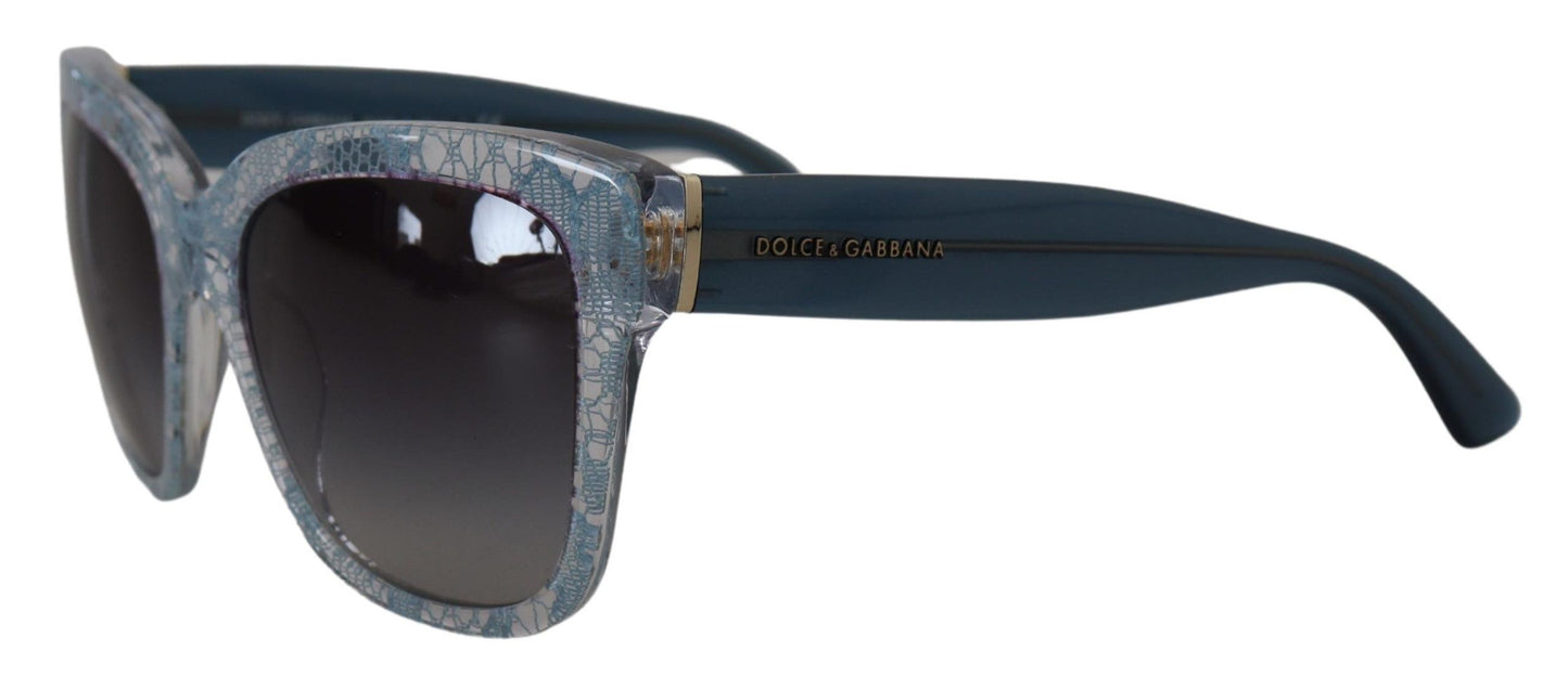 Dolce &amp; Gabbana DG4226 Sonnenbrille aus blauem Acetat mit rechteckiger Spitze