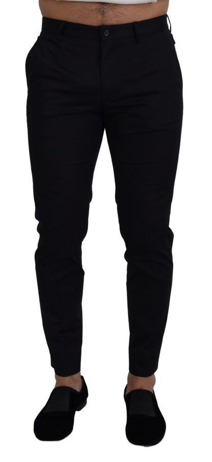 Dolce &amp; Gabbana Blaue Chinos mit schmaler Passform und Stretch-Baumwolle