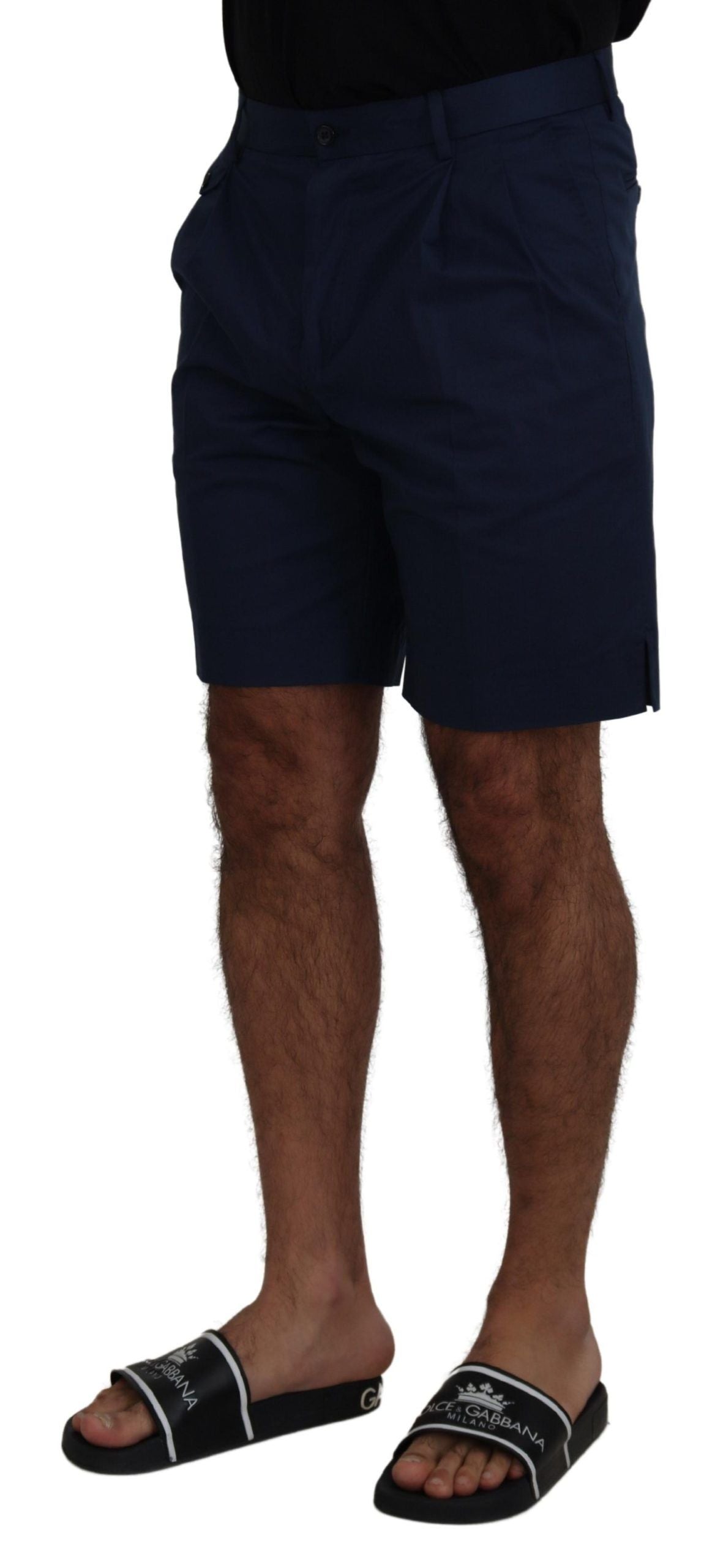 Dolce &amp; Gabbana Blaue Chinos Baumwollstretch-Freizeitshorts