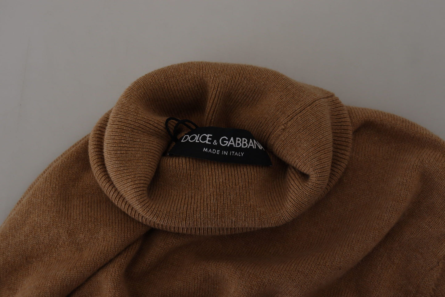Dolce &amp; Gabbana Beige Cashmere Turtleneck Pullover Sweater