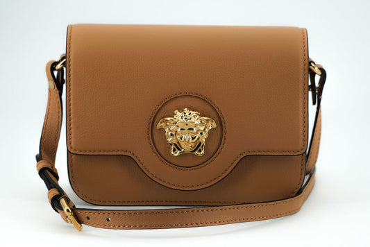 Versace – Elegante Umhängetasche aus Kalbsleder in Braun