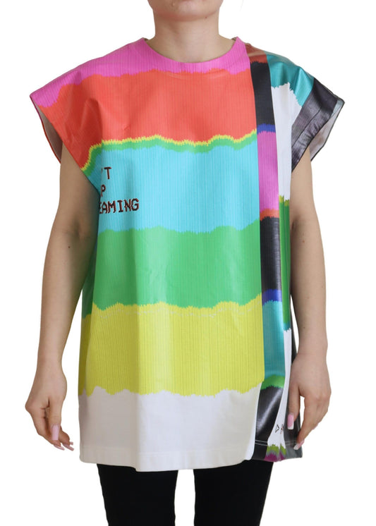 Dolce &amp; Gabbana Mehrfarbiges Baumwoll-T-Shirt mit TV-Print
