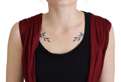 Dolce &amp; Gabbana Bordeaux Seidenstretch-Top-Westenbluse