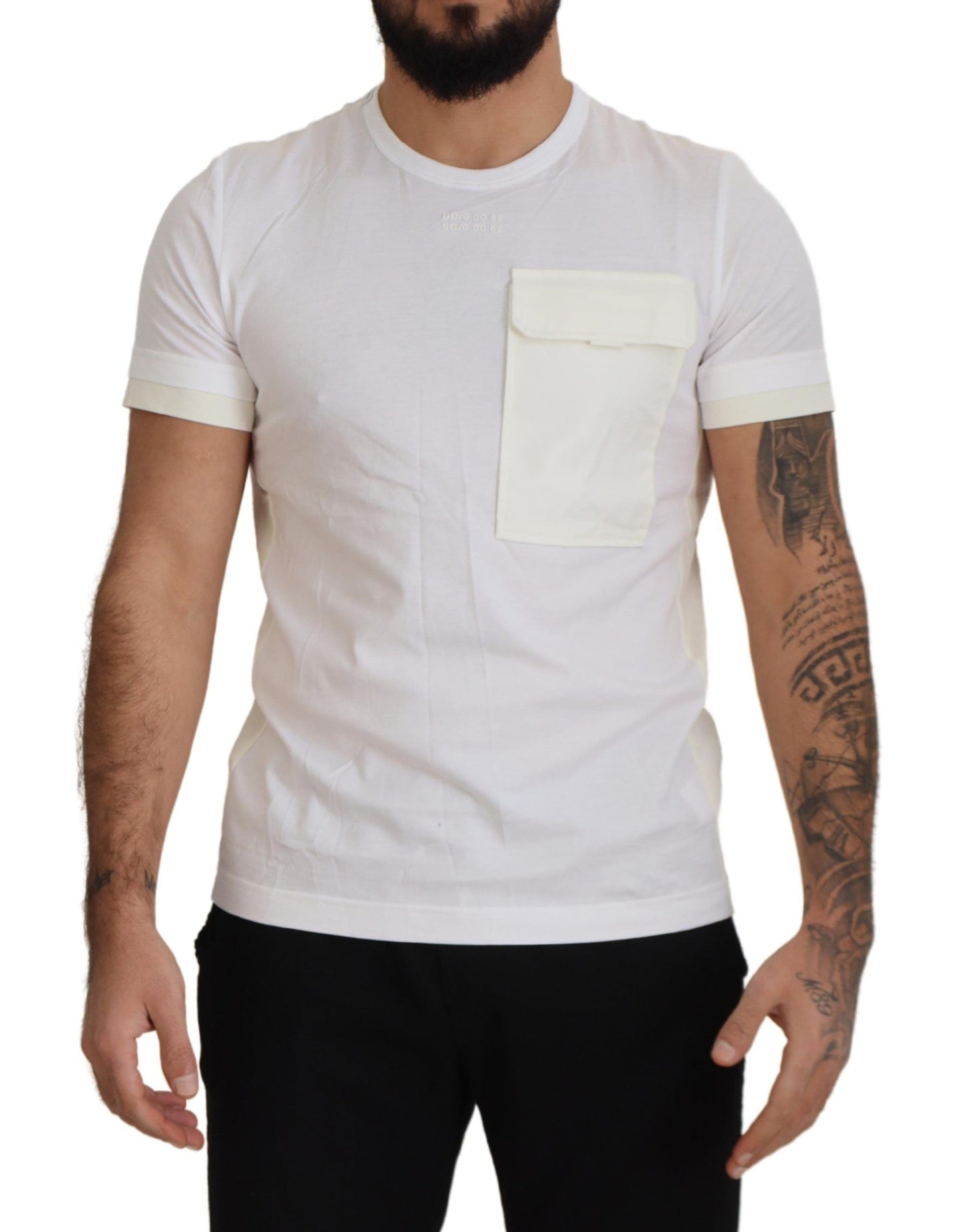 Dolce &amp; Gabbana – Weißes T-Shirt mit kurzen Ärmeln und Pattentasche