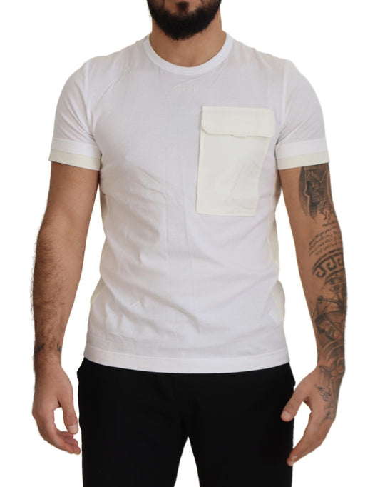 Dolce &amp; Gabbana – Weißes T-Shirt mit kurzen Ärmeln und Pattentasche