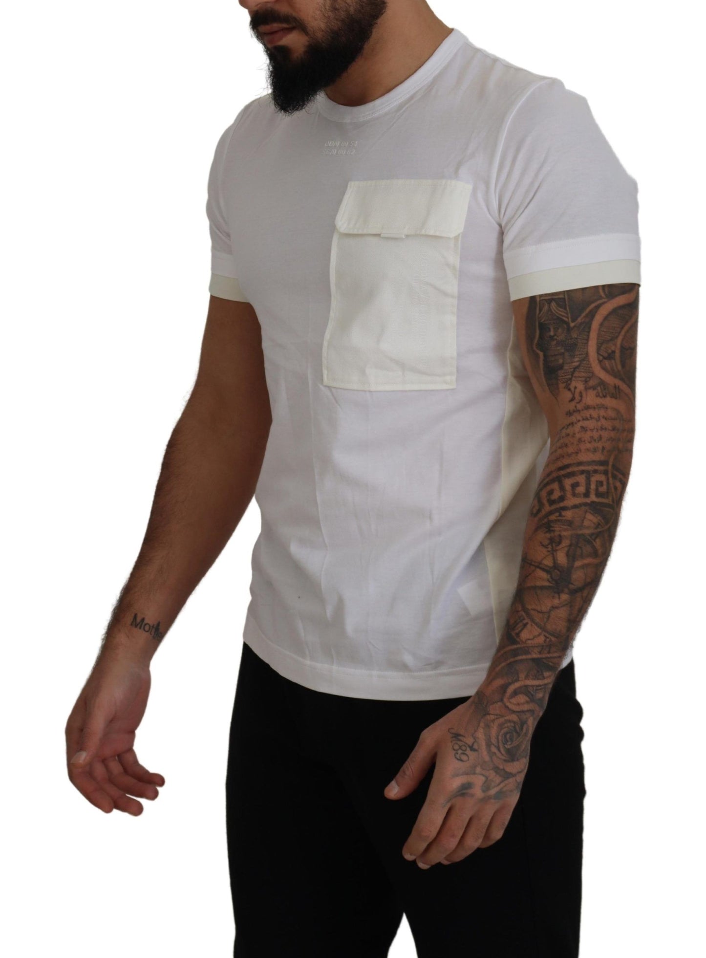Dolce &amp; Gabbana – Weißes T-Shirt mit kurzen Ärmeln und Pattentasche