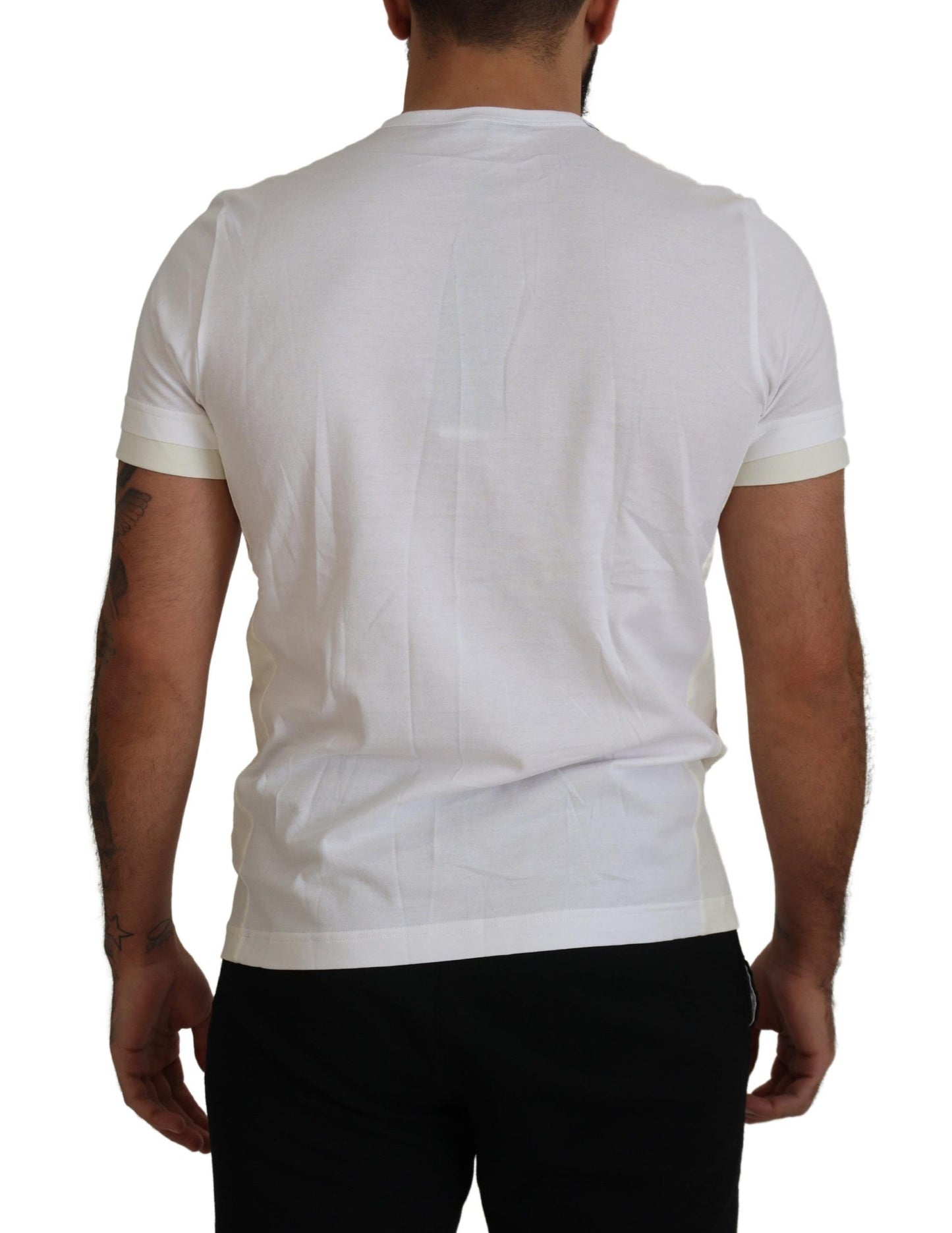 Dolce &amp; Gabbana – Weißes T-Shirt mit kurzen Ärmeln und Pattentasche