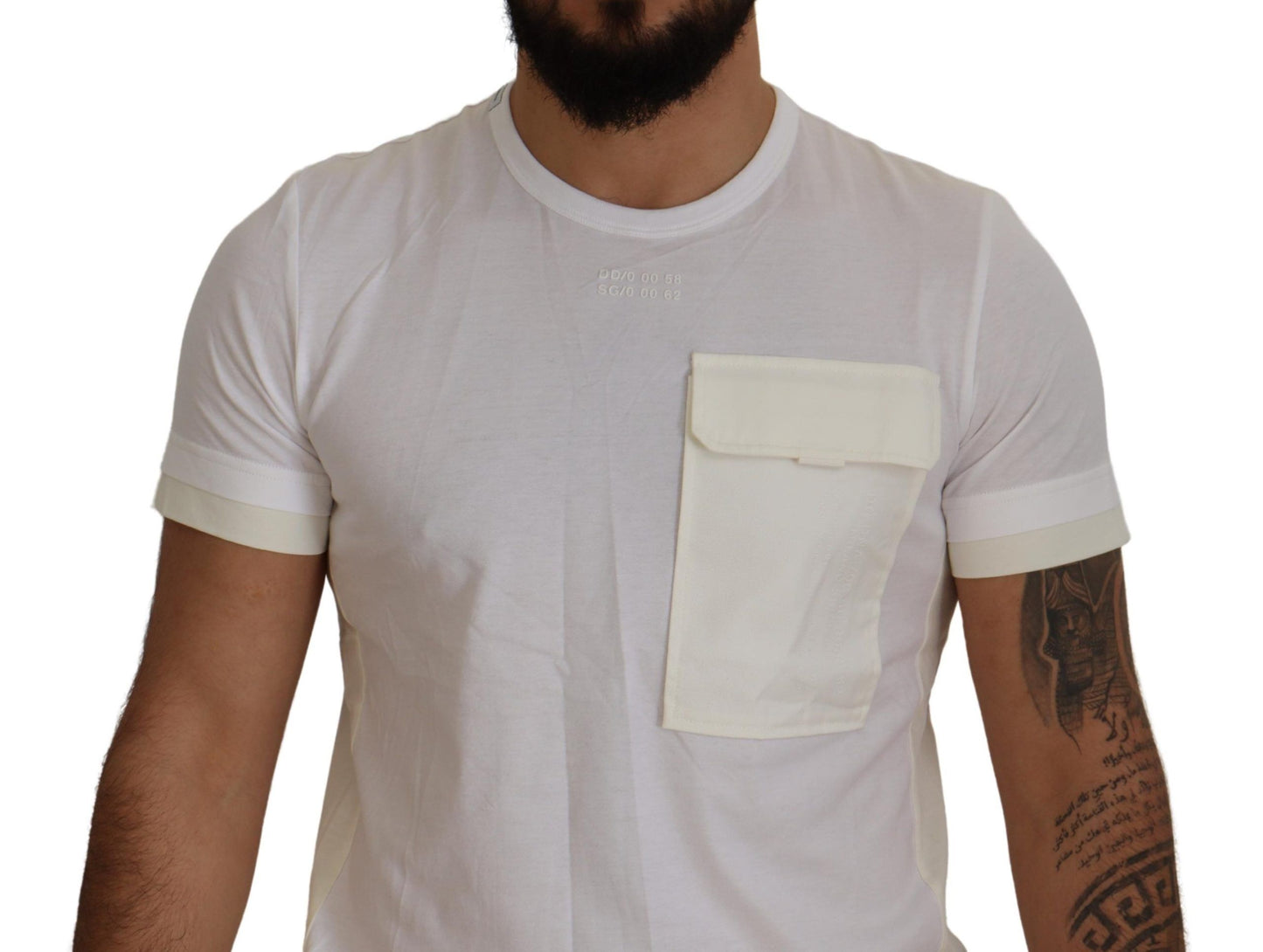 Dolce &amp; Gabbana – Weißes T-Shirt mit kurzen Ärmeln und Pattentasche