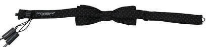Dolce &amp; Gabbana Schwarze Seidenkrawatte mit Muster für Herren