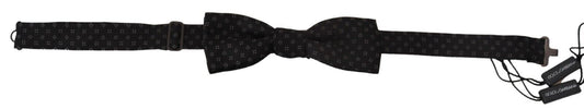 Dolce &amp; Gabbana Schwarze Seidenkrawatte mit Muster für Herren