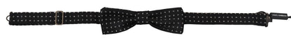 Dolce &amp; Gabbana – Schwarze Seidenfliege mit gemustertem Papillon-Accessoire