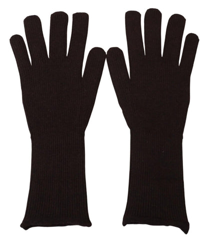 Dolce &amp; Gabbana Braune Herrenhandschuhe aus Kaschmir und Seide