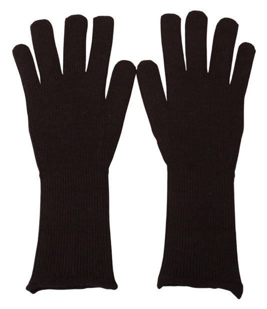 Dolce &amp; Gabbana Braune Herrenhandschuhe aus Kaschmir und Seide