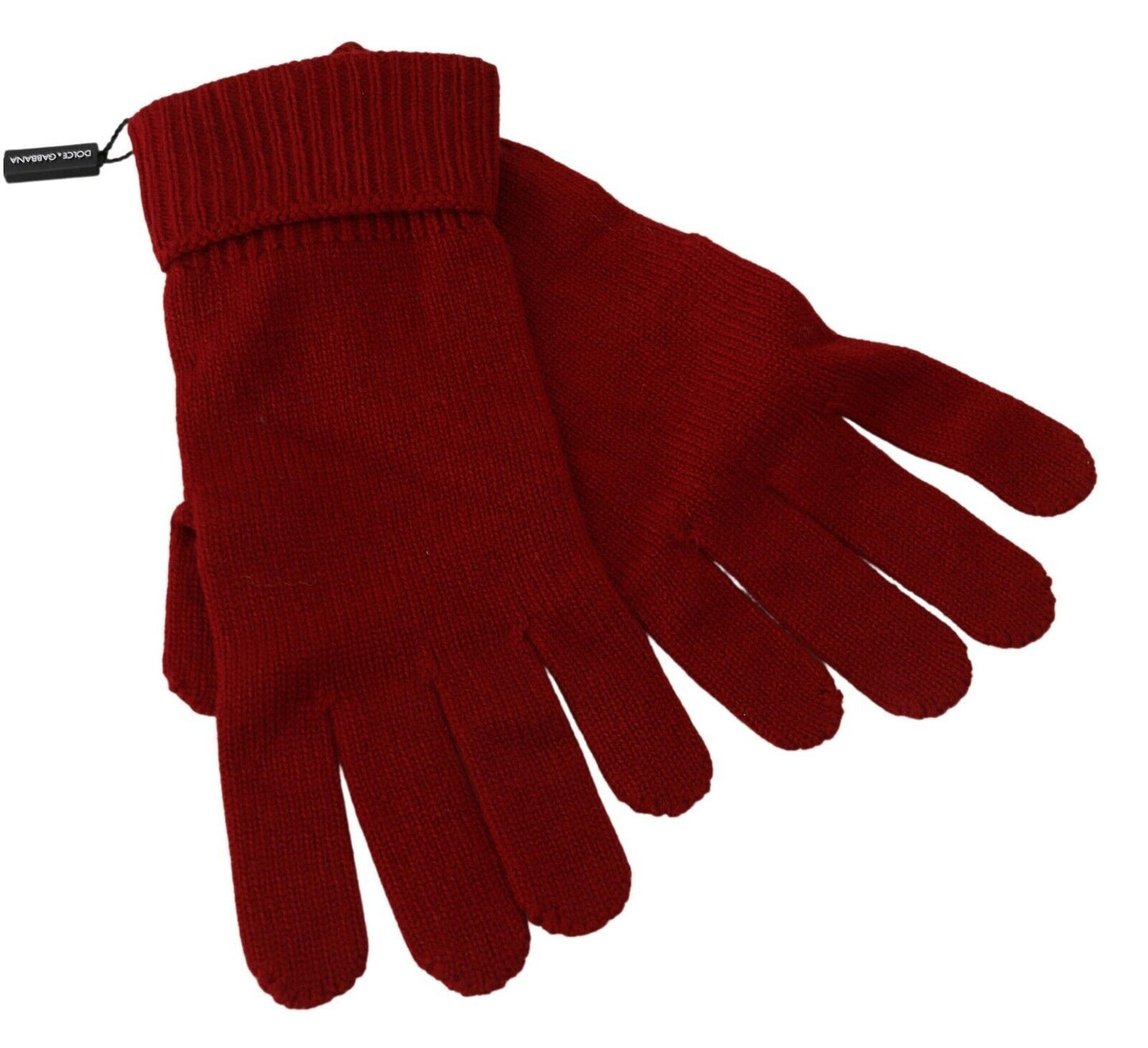 Dolce &amp; Gabbana Rote Herrenhandschuhe aus 100 % Kaschmir