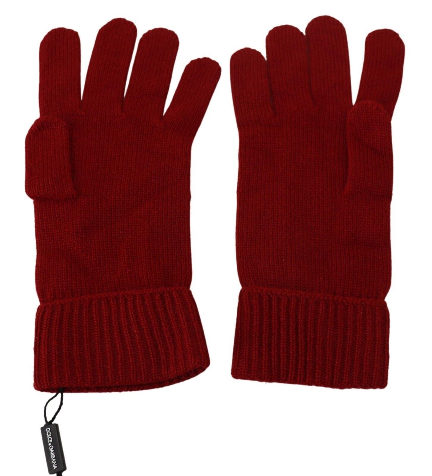 Dolce &amp; Gabbana Rote Herrenhandschuhe aus 100 % Kaschmir