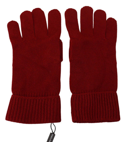 Dolce &amp; Gabbana Rote Herrenhandschuhe aus 100 % Kaschmir