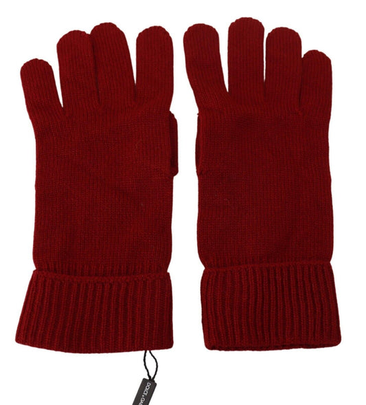 Dolce &amp; Gabbana Rote Herrenhandschuhe aus 100 % Kaschmir