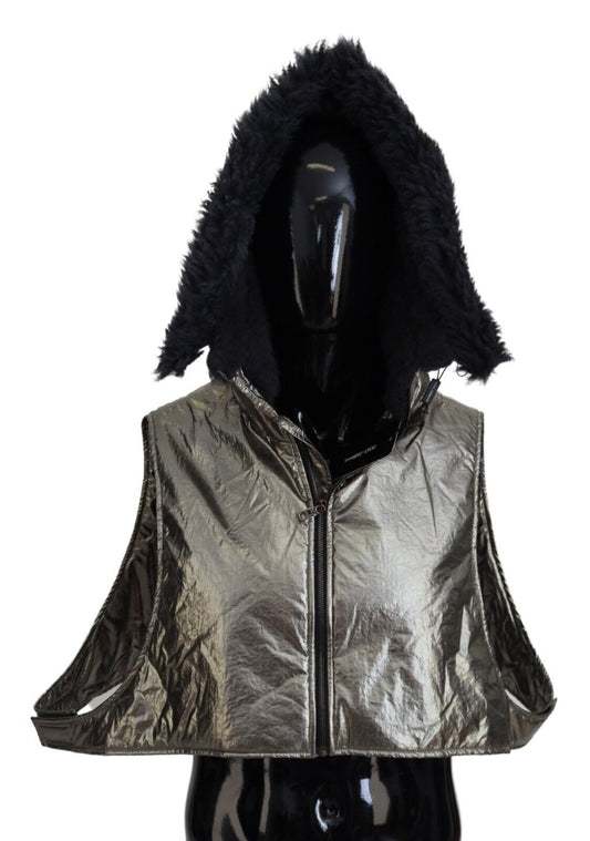 Dolce &amp; Gabbana Silberner Pelz-Kopfwickel für Herren Capello Nylonhut