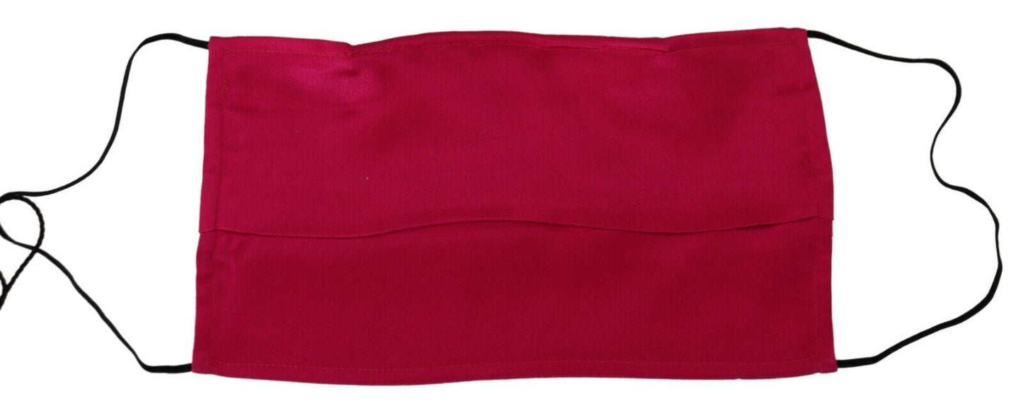 Dolce &amp; Gabbana Red Cotton Pleated Elastic Ear Strap One Size Face Mask
