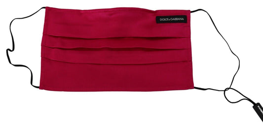 Dolce &amp; Gabbana Red Cotton Pleated Elastic Ear Strap One Size Face Mask