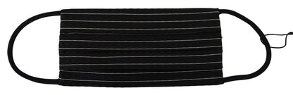Dolce &amp; Gabbana Black White Stripes Elastic Ear Strap One Size Face Mask