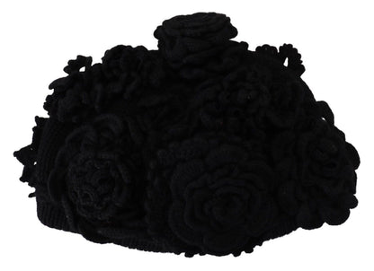 Dolce &amp; Gabbana – Schwarze Wintermütze aus Wollstrick