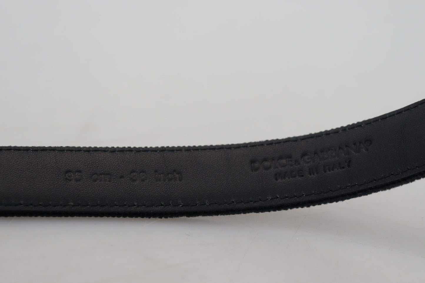 Dolce &amp; Gabbana Schwarze Samtleder-Antik-Metallschnalle 