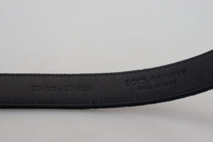 Dolce &amp; Gabbana Schwarze Samtleder-Antik-Metallschnalle 