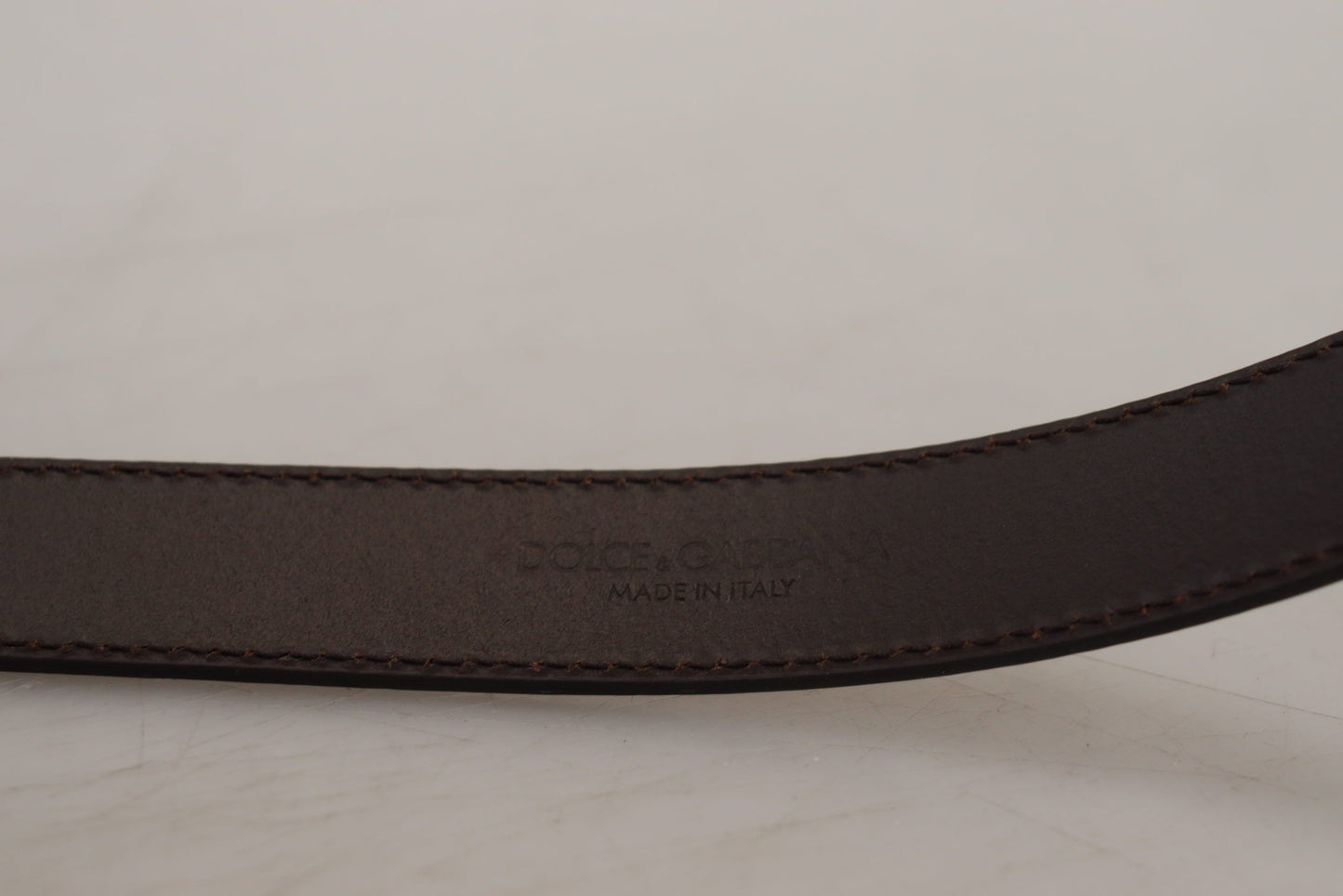 Dolce &amp; Gabbana Gürtel aus goldenem Leder mit silberner quadratischer Metallschnalle