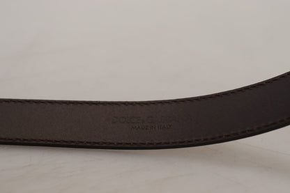 Dolce &amp; Gabbana Gürtel aus goldenem Leder mit silberner quadratischer Metallschnalle