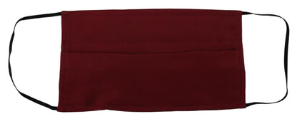 Dolce &amp; Gabbana Maroon Silk Pleated Elastic Ear Strap One Size Face Mask