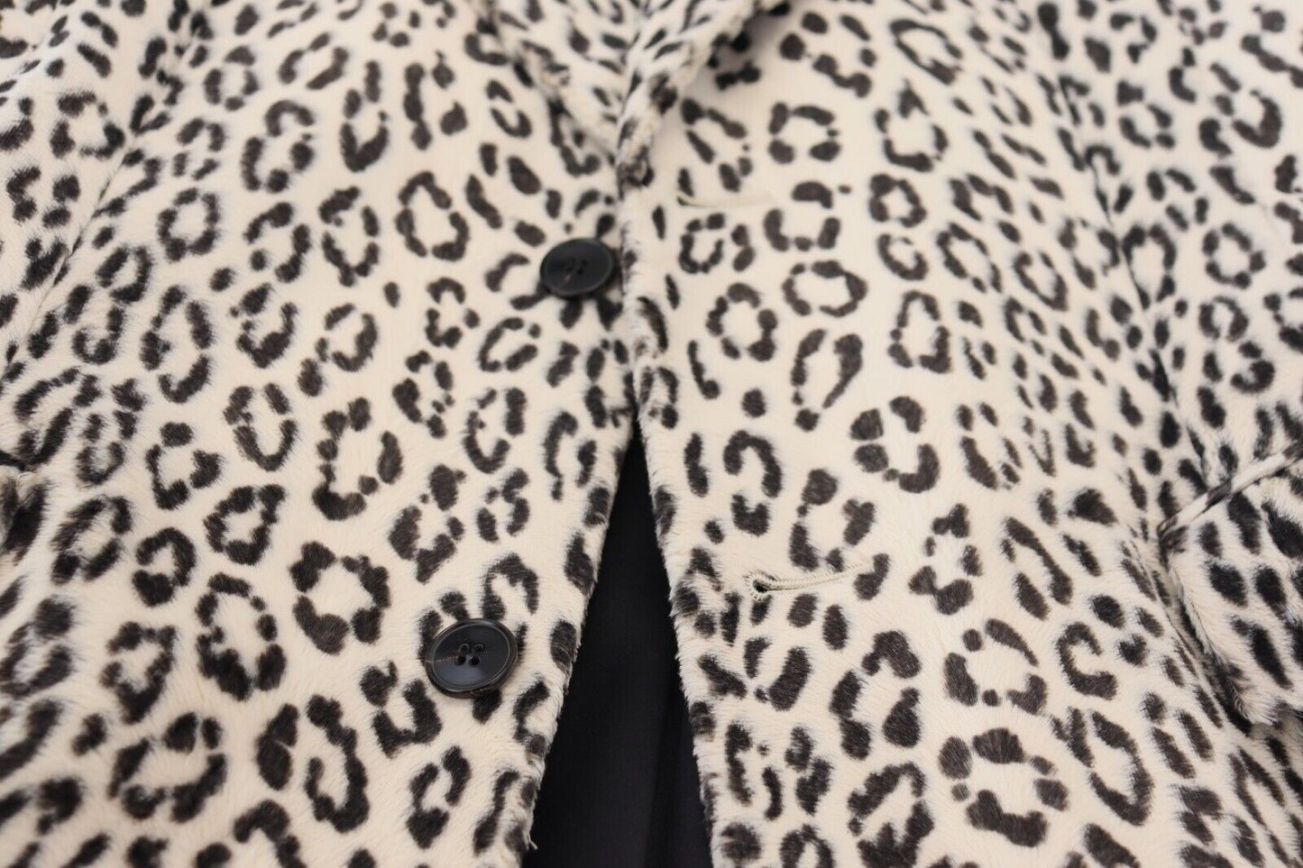 Dolce &amp; Gabbana – Einreihiger Blazer mit weißem Leopardenmuster