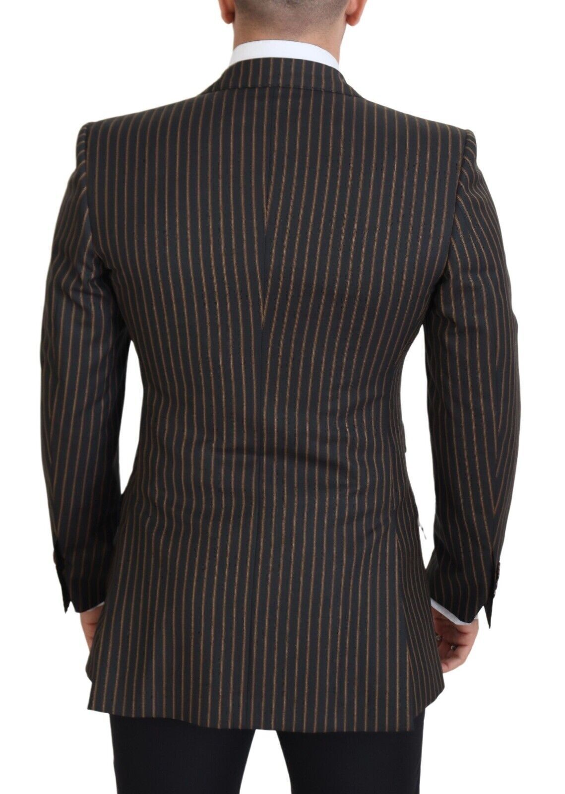 Dolce &amp; Gabbana – Einreihiger Blazer mit schwarzen und braunen Streifen