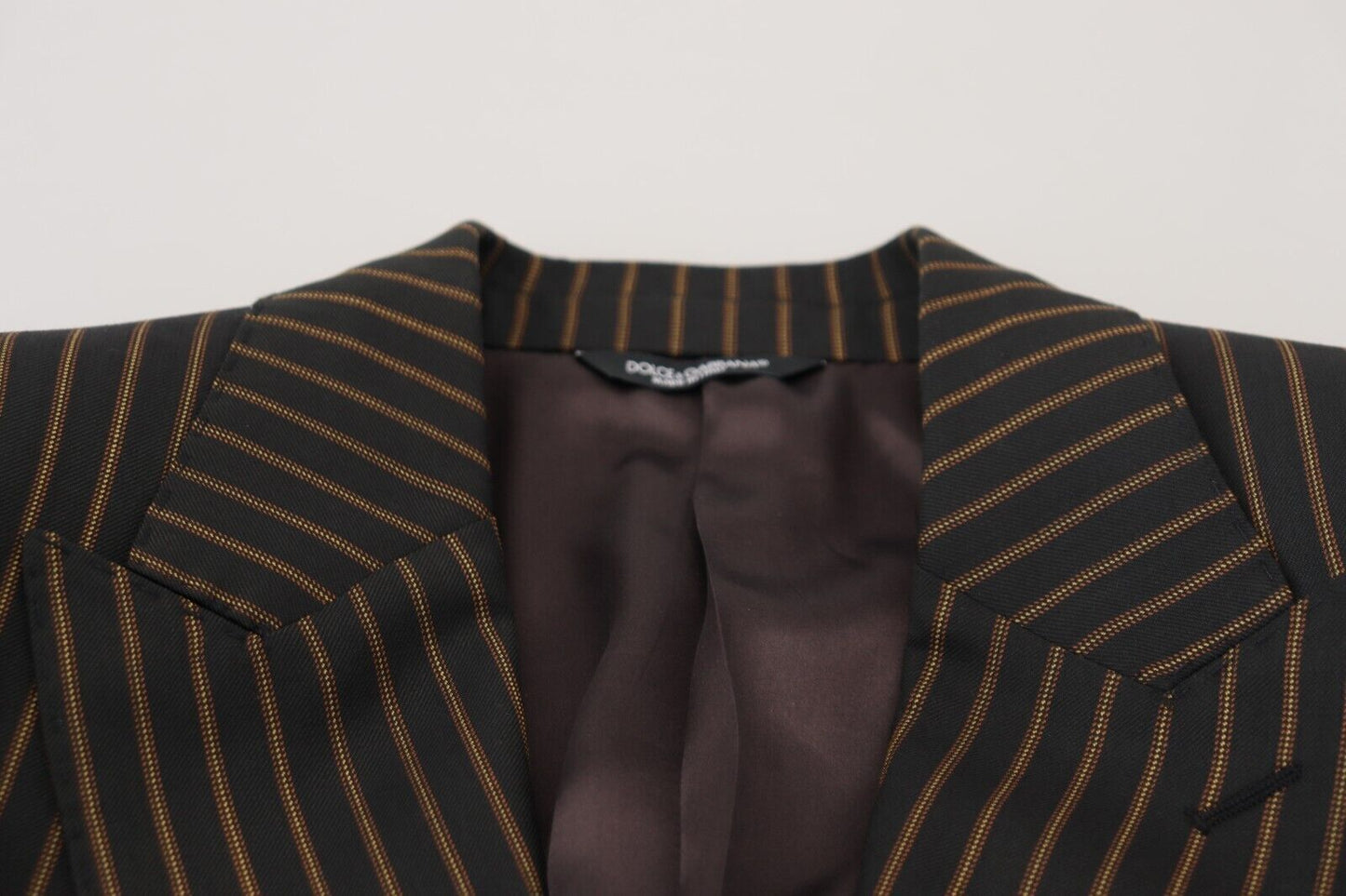 Dolce &amp; Gabbana – Einreihiger Blazer mit schwarzen und braunen Streifen