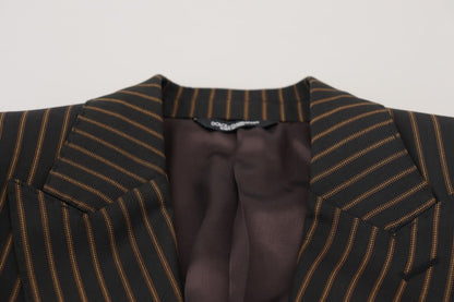 Dolce &amp; Gabbana – Einreihiger Blazer mit schwarzen und braunen Streifen