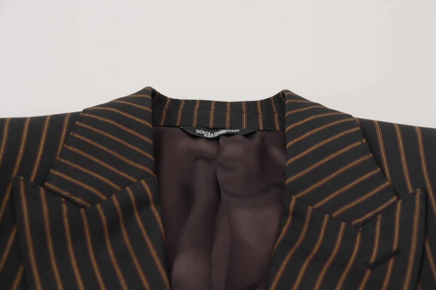 Dolce &amp; Gabbana – Einreihiger Blazer mit schwarzen und braunen Streifen