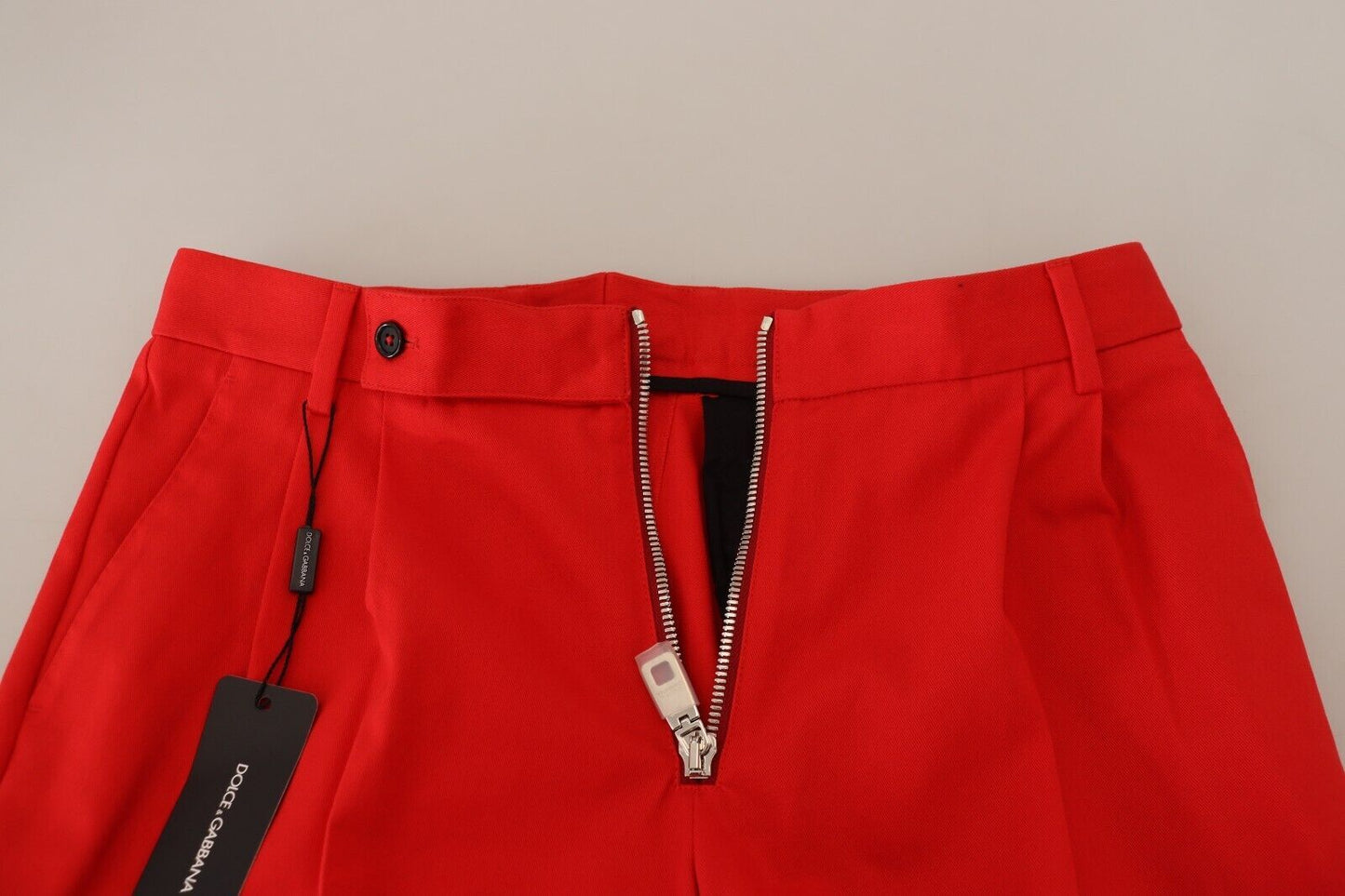Dolce &amp; Gabbana Rote Straight Fit Herrenhose Baumwollhose