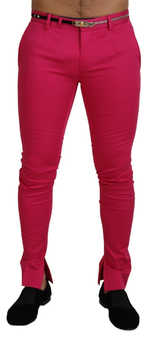 Dolce &amp; Gabbana Rosa Hose mit Reißverschluss und Schnalle
