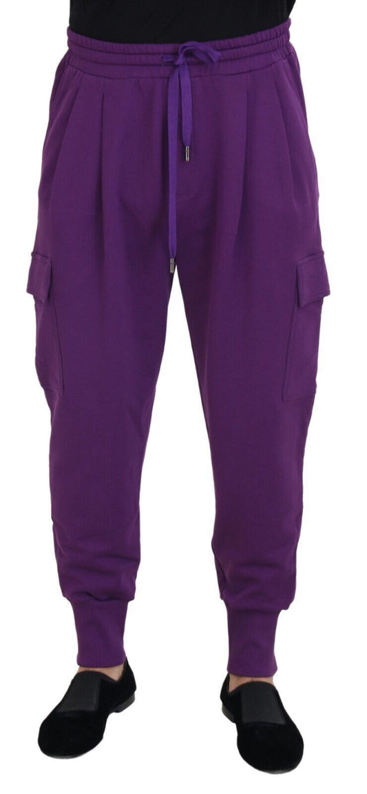 Dolce &amp; Gabbana Lila Baumwoll-Cargo-Jogginghose Jogginghose