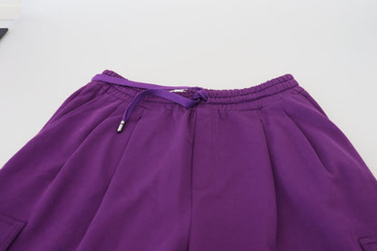 Dolce &amp; Gabbana Lila Baumwoll-Cargo-Jogginghose Jogginghose