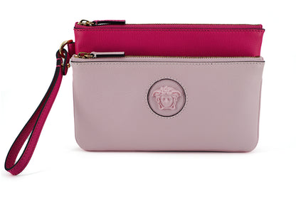 Versace Elegante Clutch aus rosa Leder