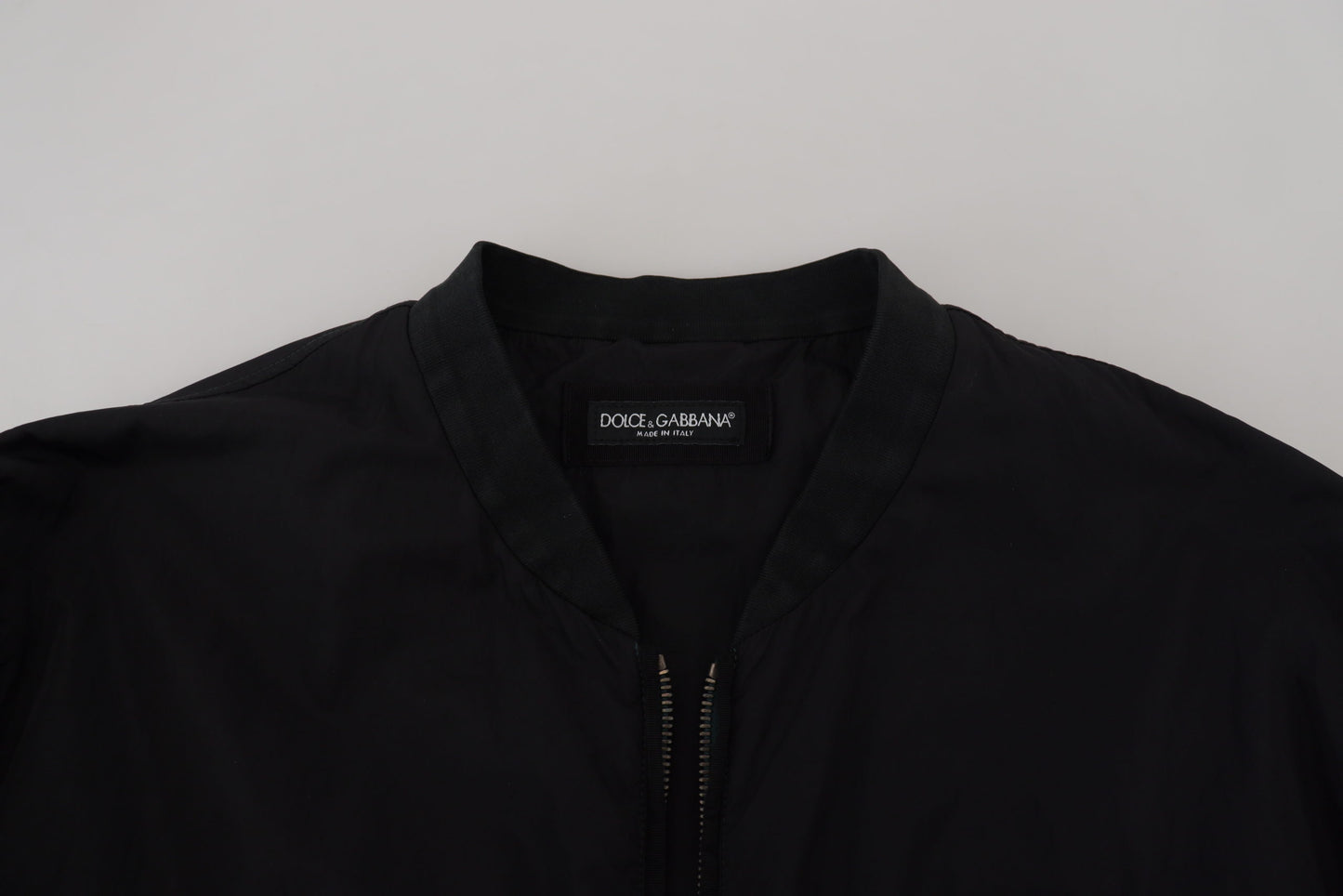 Dolce &amp; Gabbana – Bomberjacke mit Reißverschluss und Logo aus schwarzem Nylon