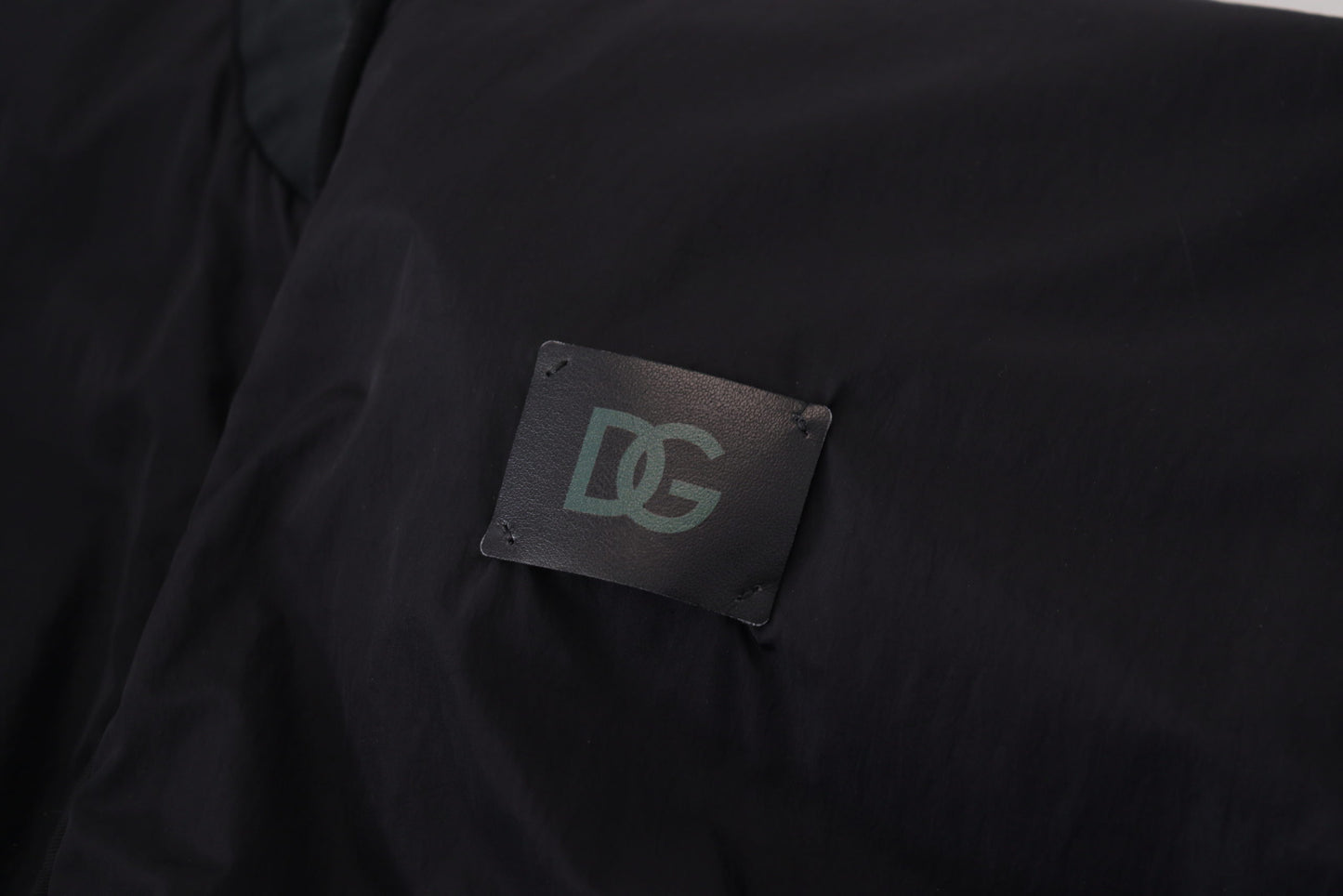 Dolce &amp; Gabbana – Bomberjacke mit Reißverschluss und Logo aus schwarzem Nylon