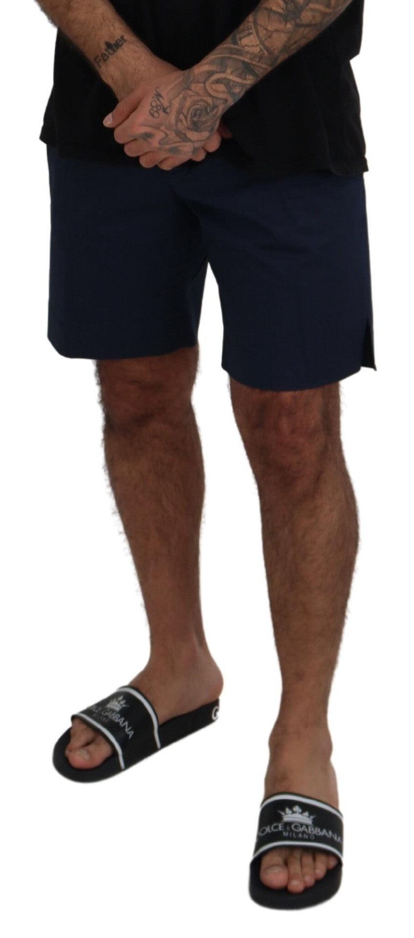 Dolce &amp; Gabbana Blaue Chinos Baumwollstretch-Freizeitshorts